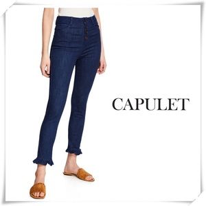 CAPULET Etoile High Rise Ruffle-hem Ankle Jeans